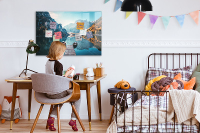 Quadro magnético decorativo Barcos no lago