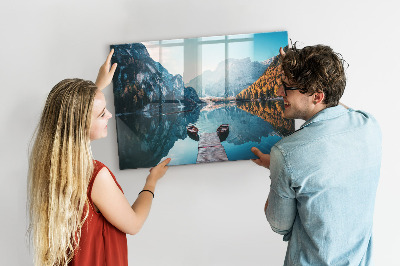 Quadro magnético decorativo Barcos no lago