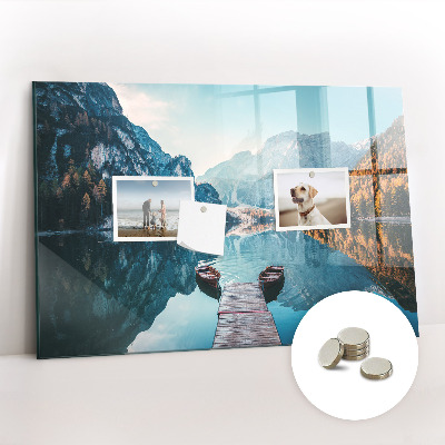 Quadro magnético decorativo Barcos no lago
