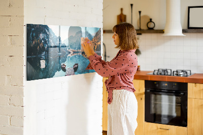 Quadro magnético decorativo Barcos no lago