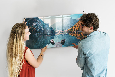 Quadro magnético decorativo Barcos no lago