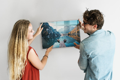 Quadro magnético decorativo Barcos no lago