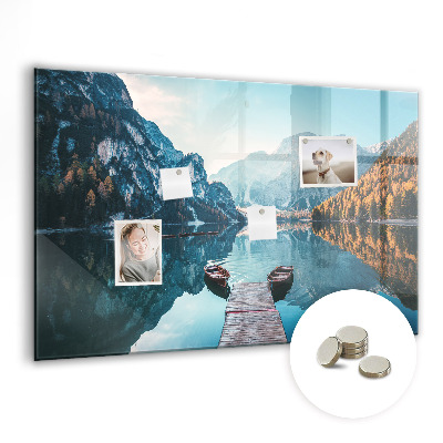 Quadro magnético decorativo Barcos no lago