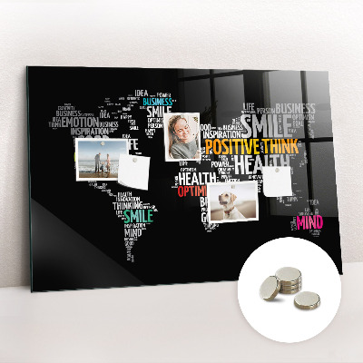 Painel magnético Mapa mundial positivo