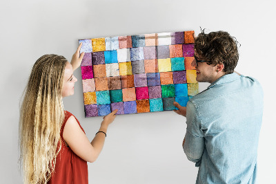 Quadro magnético decorativo Cubos de madeira