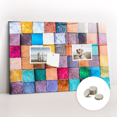 Quadro magnético decorativo Cubos de madeira