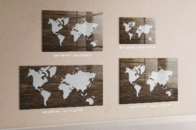 Quadro magnético decorativo Mapa-múndi em tabuleiros