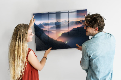 Quadro magnético de parede Paisagem de picos de montanhas