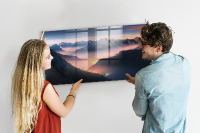 Quadro magnético de parede Paisagem de picos de montanhas