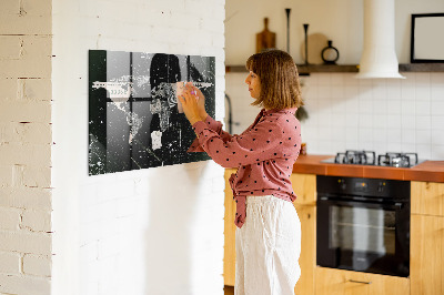 Quadro magnético de parede Mapa mundial do dólar