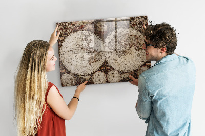Painel magnético Mapa do mundo antigo