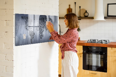 Quadro magnético decorativo Mapa-múndi com legendas