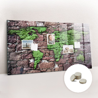 Quadro magnético decorativo Mapa-múndi de tijolos