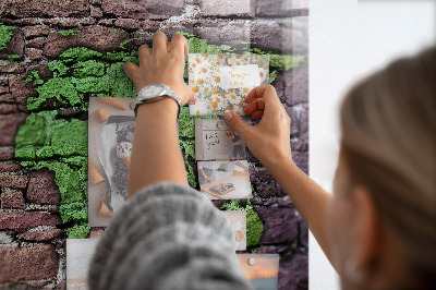 Quadro magnético decorativo Mapa-múndi de tijolos