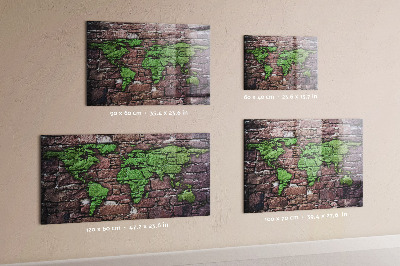 Quadro magnético decorativo Mapa-múndi de tijolos