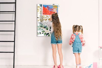 Quadro magnético Padrão de flores