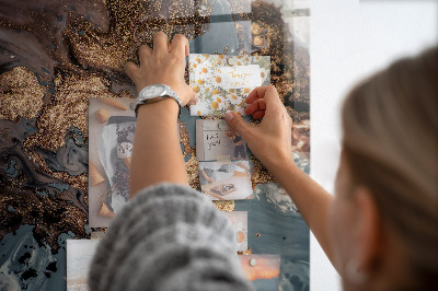 Lousa de vidro magnética Arte em mármore