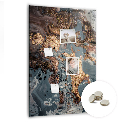 Lousa de vidro magnética Arte em mármore