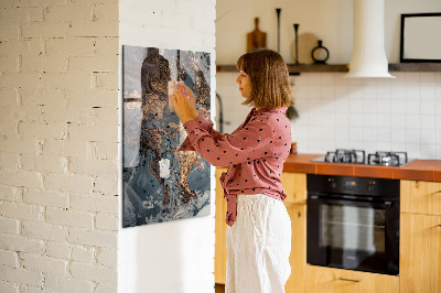 Lousa de vidro magnética Arte em mármore