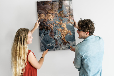 Lousa de vidro magnética Arte em mármore