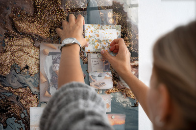 Lousa de vidro magnética Arte em mármore