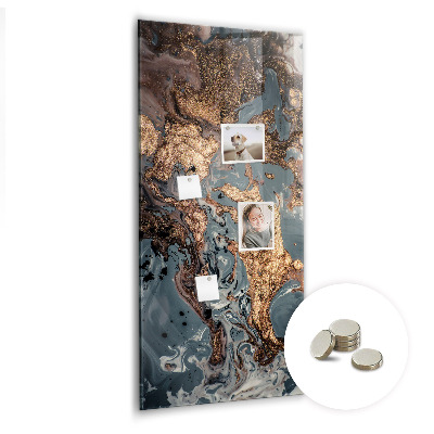 Lousa de vidro magnética Arte em mármore