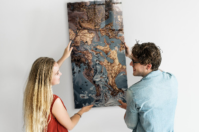 Lousa de vidro magnética Arte em mármore