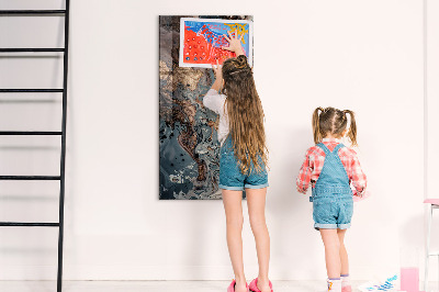 Lousa de vidro magnética Arte em mármore