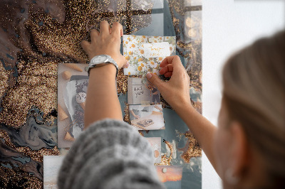 Lousa de vidro magnética Arte em mármore