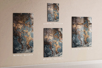 Lousa de vidro magnética Arte em mármore