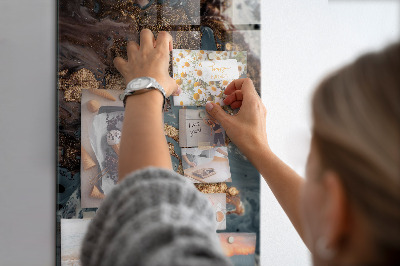 Lousa de vidro magnética Arte em mármore