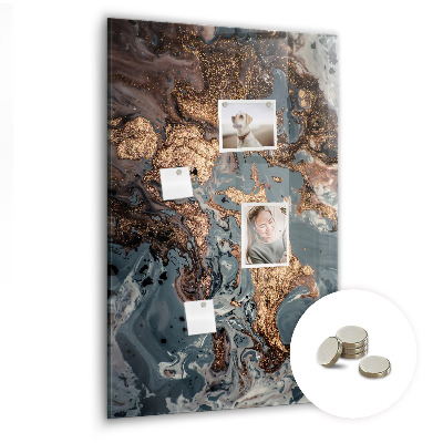 Lousa de vidro magnética Arte em mármore