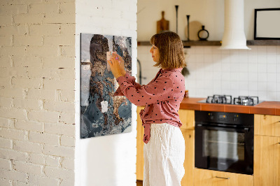 Lousa de vidro magnética Arte em mármore