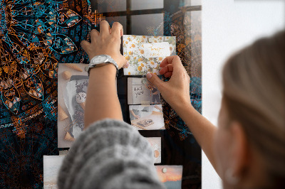 Lousa de vidro magnética Mandala decorativa