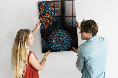 Lousa de vidro magnética Mandala decorativa