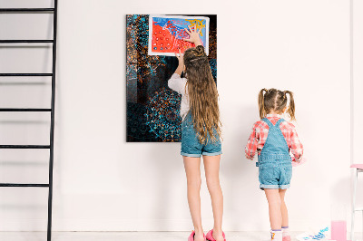 Lousa de vidro magnética Mandala decorativa