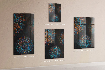 Lousa de vidro magnética Mandala decorativa