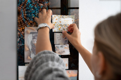 Lousa de vidro magnética Mandala decorativa