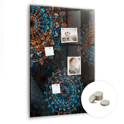 Lousa de vidro magnética Mandala decorativa