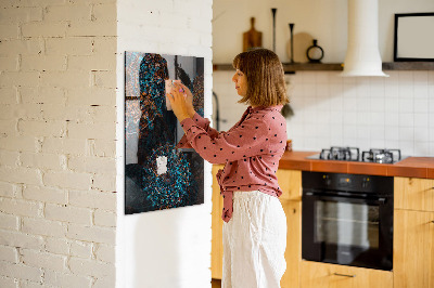 Lousa de vidro magnética Mandala decorativa