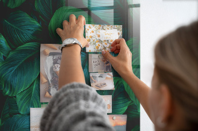 Lousa de vidro magnética Grandes folhas tropicais