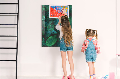 Lousa de vidro magnética Grandes folhas tropicais