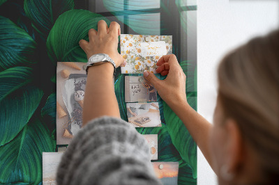 Lousa de vidro magnética Grandes folhas tropicais