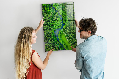 Quadro magnético decorativo Rio na floresta
