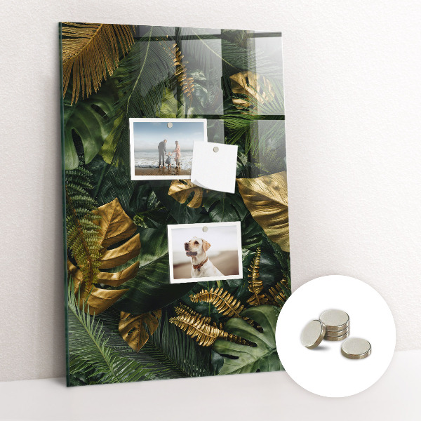 Lousa de vidro magnética Folhas tropicais