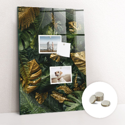 Lousa de vidro magnética Folhas tropicais