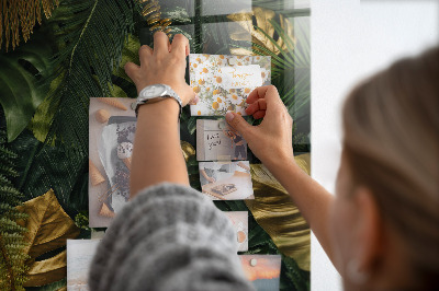 Lousa de vidro magnética Folhas tropicais