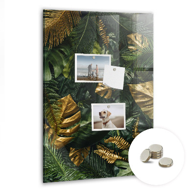 Lousa de vidro magnética Folhas tropicais