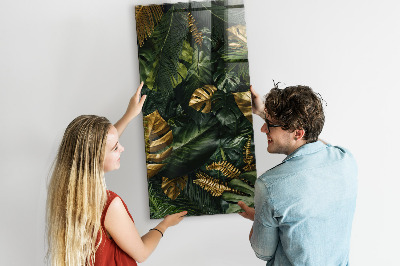 Lousa de vidro magnética Folhas tropicais