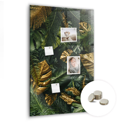 Lousa de vidro magnética Folhas tropicais